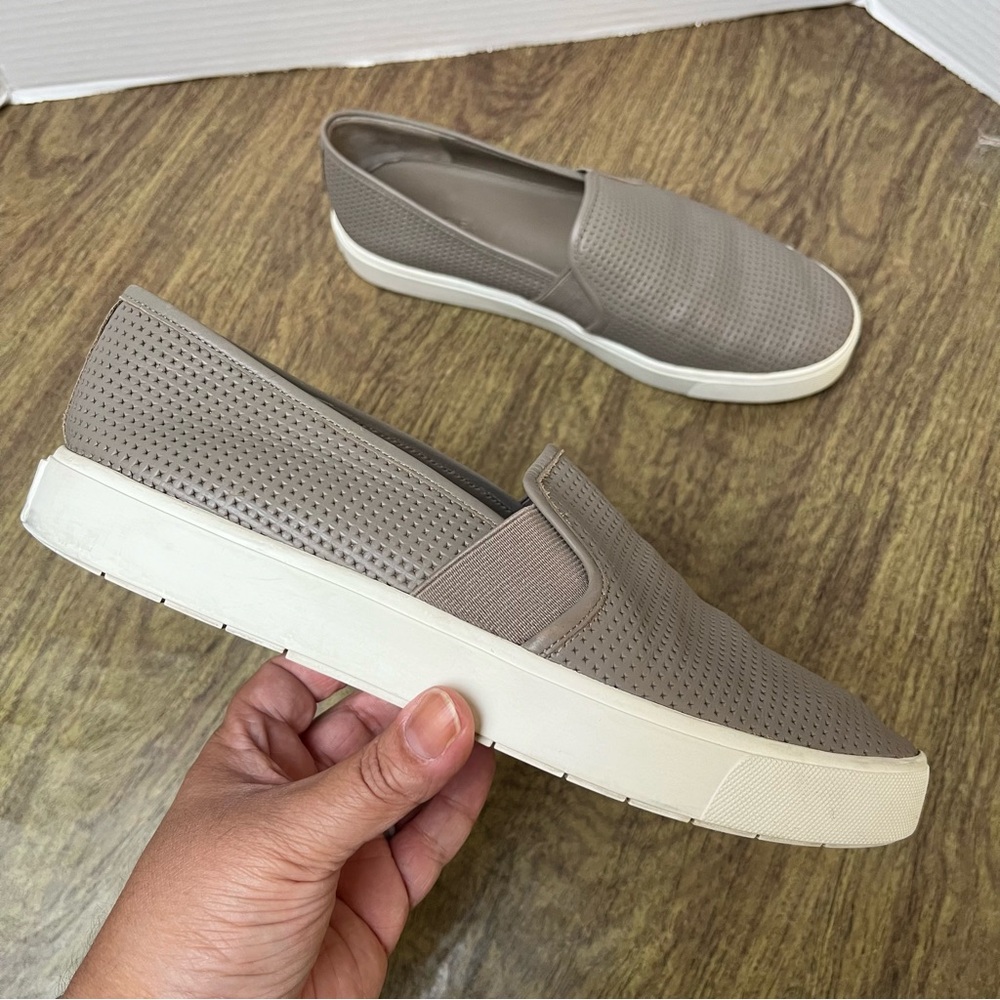 Vince Blair Perforated Gray Slip On Sneakers Size 8.5